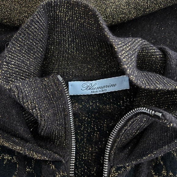 Blumarine Cashmere & Wool Full Zip Hooded Cardigan Textured Leopard Print M - Picture 11 of 14